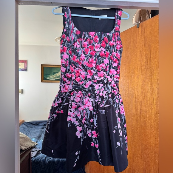 RED Valentino Dresses & Skirts - RED Valentino Black and Pink Floral Mini Dress
